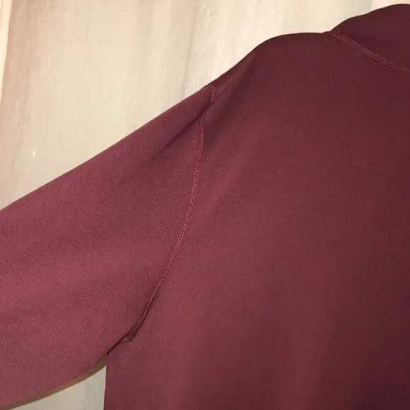 Nautica XL Burgundy with Navy Details Cotton Knit Quarter Zip Pullover